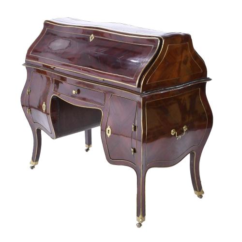 ENGLISH DOUBLE "DE PENTE" WRITING DESK, NAPOLEON III, MID AND LAST QUARTER 19TH CENTURY.