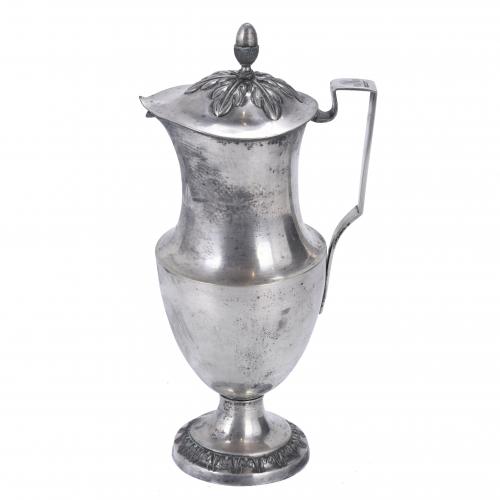 SILVER JUG, PROBABLY FROM THE BASQUE COUNTRY, CIRCA 1850.