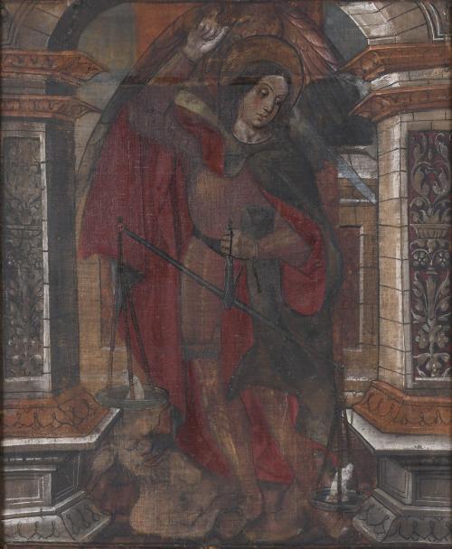 15TH-16TH CENTURY SPANISH SCHOOL "SAINT MICHEL THE ARCHANGEL".