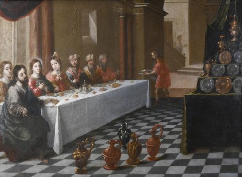 MATIAS ARTEAGA Y ALFARO (1633-1703). "MARRIAGE AT CANA".