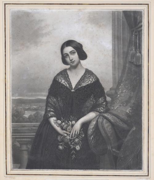 HIPPOLYTE LOUIS GARNIER (1802–1855).  "LA REINE DES FLEURS, ESTRELLA DE BARCELONA".