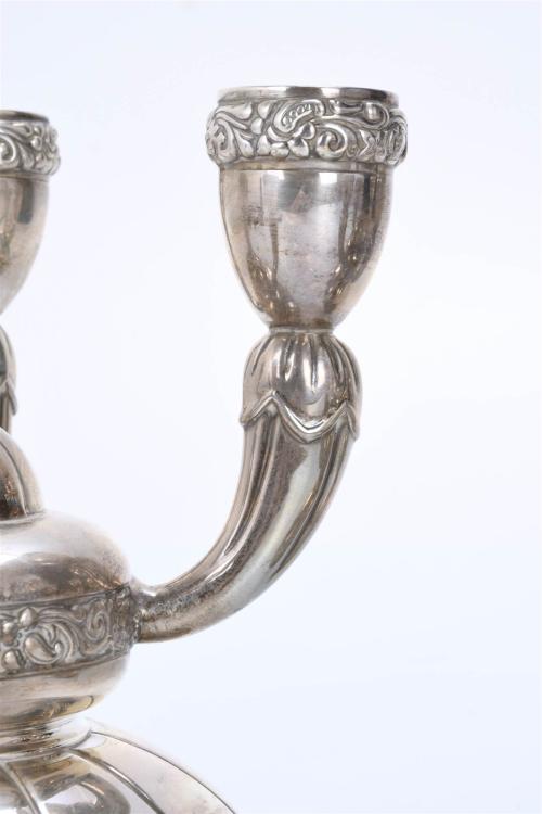 ROCA JEWELLER&#39;S. PAIR OF SILVER CANDELABRA FROM BARCELONA, 