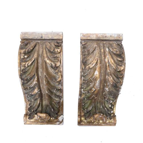 PAIR OF SPANISH CORBELS, 18TH CENTURY.