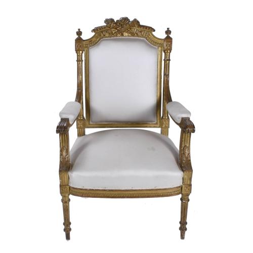 FRENCH LOUIS XVI STYLE ARMCHAIR, SECOND HALF OF THE 19TH CE