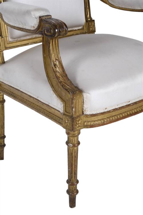 FRENCH LOUIS XVI STYLE ARMCHAIR, SECOND HALF OF THE 19TH CE