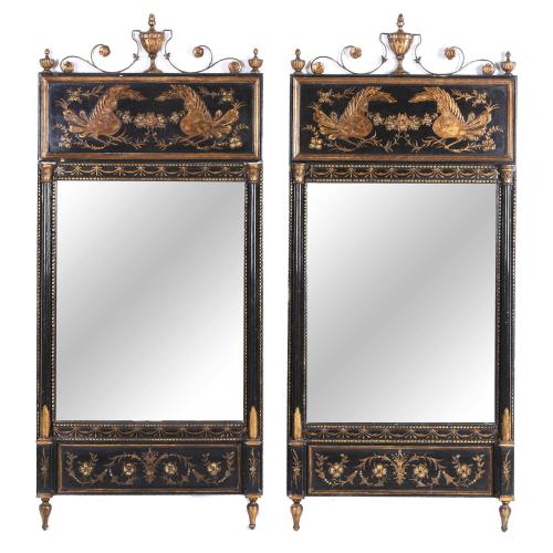 PIERRE LOTTIER (FRANCE, 20TH CENTURY). PAIR OF "TRUMEAU" MIRRORS.