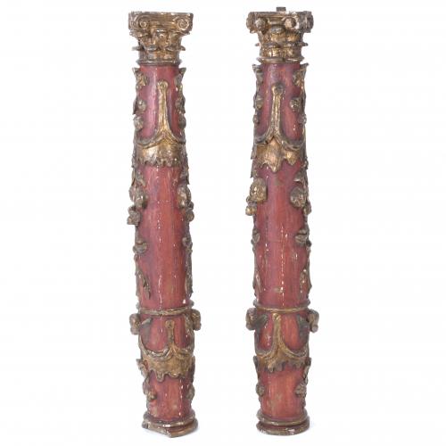 PAIR OF SPANISH COLUMNS, 18TH CENTURY.