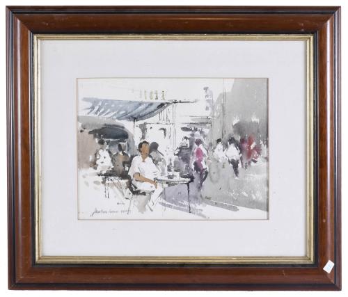 JOSEP MARTÍNEZ LOZANO (1923-2006). "TERRACE OF A BAR", 1992.