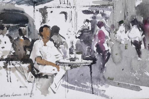 JOSEP MARTÍNEZ LOZANO (1923-2006). "TERRACE OF A BAR", 1992.