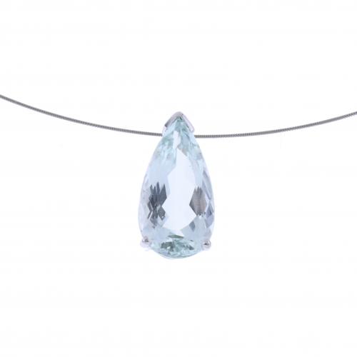 SEMI-RIGID NECKLACE WITH AQUAMARINE.