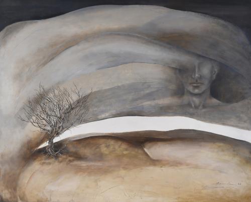 ANA LENTSCH (1943). "LANDSCAPE WITH A FACE", 1977.