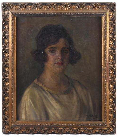 MATEO BALASCH (1870-1936) "PORTRAIT OF A GIRL".