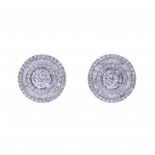 DIAMONDS BUTTON EARRINGS.