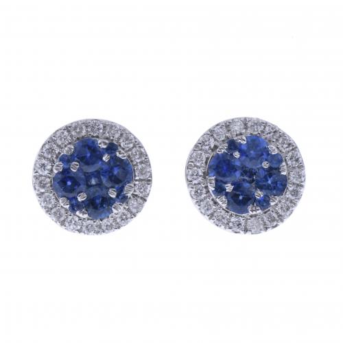 DIAMONDS AND SAPPHIRES EARRINGS.