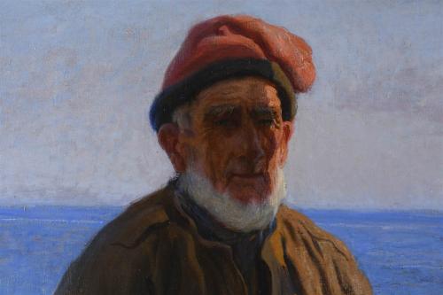 LAUREÀ BARRAU BUÑOL (1864-1957) "FISHERMAN", Ca. 1908.