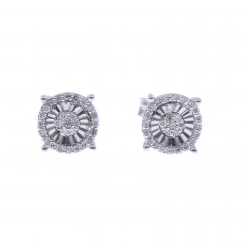 DIAMONDS ROSETTE EARRINGS.