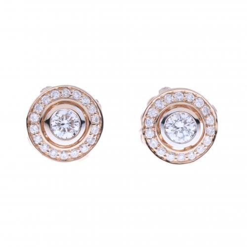 BUTTON EARRINGS WITH DIAMONDS.