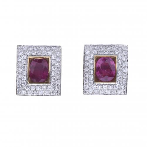 DIAMONDS AND RUBIES EARRINGS.