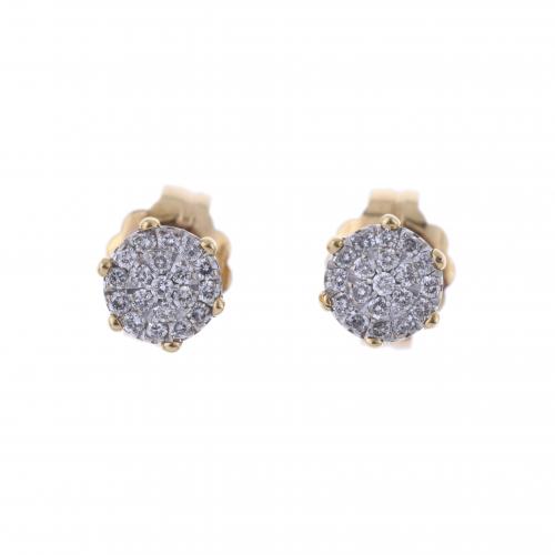 DIAMONDS ROSETTE EARRINGS.