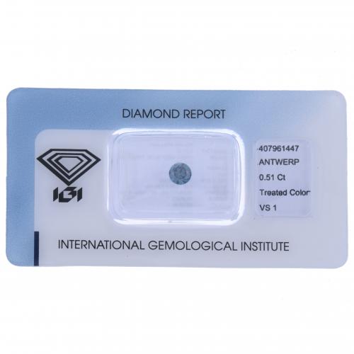 FANCY DEEP BLUE TREATED DIAMOND, VS1 COLOUR, 0.51 CT.