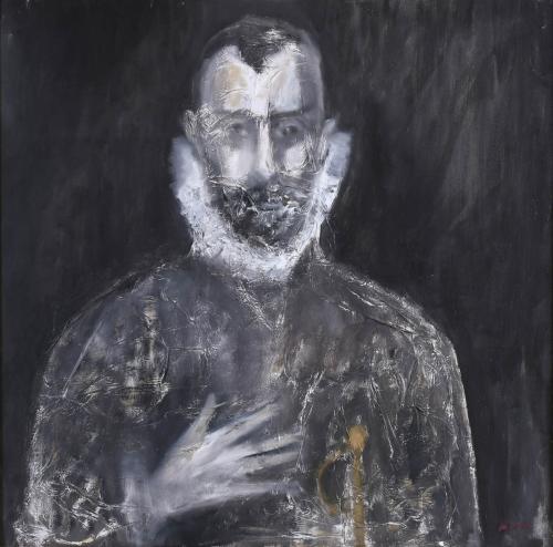 JOAN LABORDA (20TH CENTURY). "EL CABALLERO DE LA MANO EN EL PECHO", 2001.