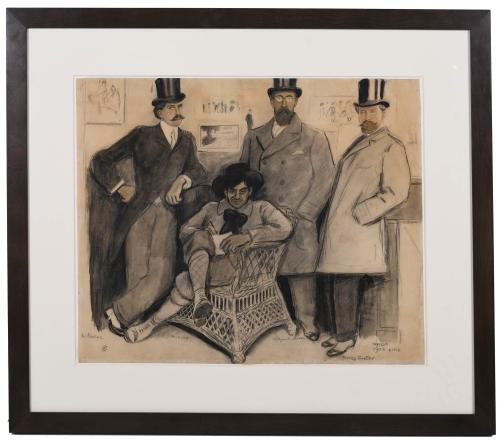 RICARD OPISSO (1880-1966). "PICASSO Y AMIGOS", 1902, París.