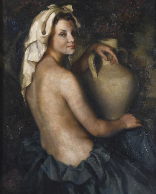 FRANCISCO RIBERA GÓMEZ (1907-1996). "GIRL WITH A PITCHER".