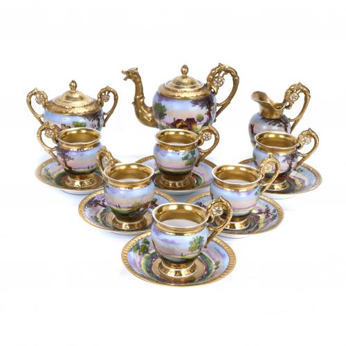 FRENCH TEA AND COFFEE SET, FIRST HALF OF THE 20TH CENTURY.