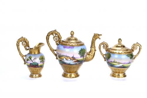 FRENCH TEA AND COFFEE SET, FIRST HALF OF THE 20TH CENTURY.