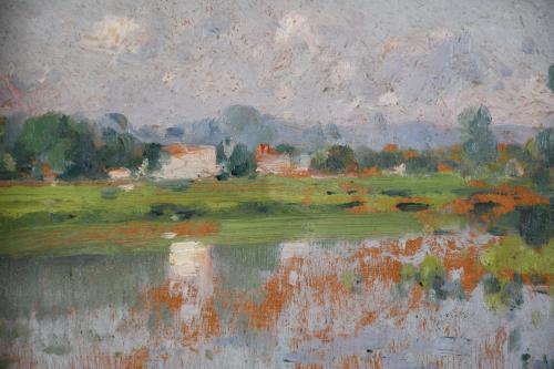 ELISEU MEIFRÉN ROIG (1859-1940). "RIVER LANDSCAPE".