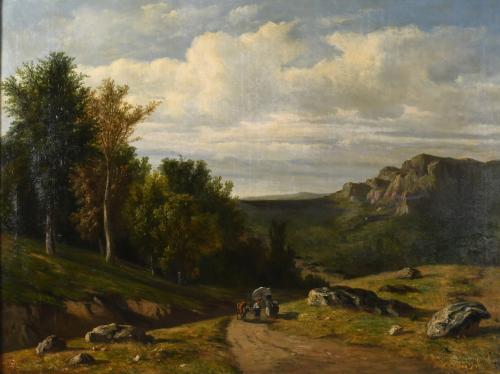 FRANCESC TORRESCASSANA (1845-1918). "PAISAJE", 1867.