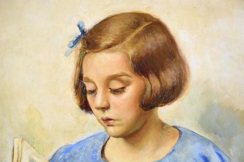 FRANCISCO DOMINGO SEGURA (1893-1974). "LITTLE GIRL IN BLUE 