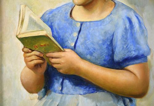 FRANCISCO DOMINGO SEGURA (1893-1974). "LITTLE GIRL IN BLUE 