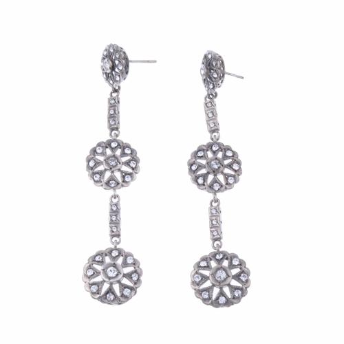 LONG EARRINGS WITH ZIRCONS.