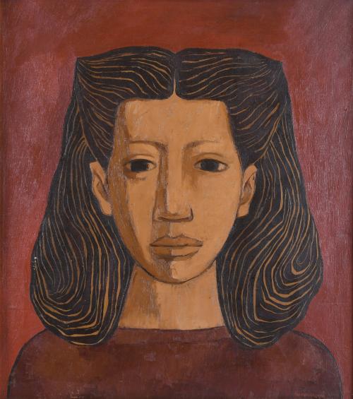 OSWALDO GUAYASAMIN (1919-1999). "GIRL&#39;S HEAD", 1950.