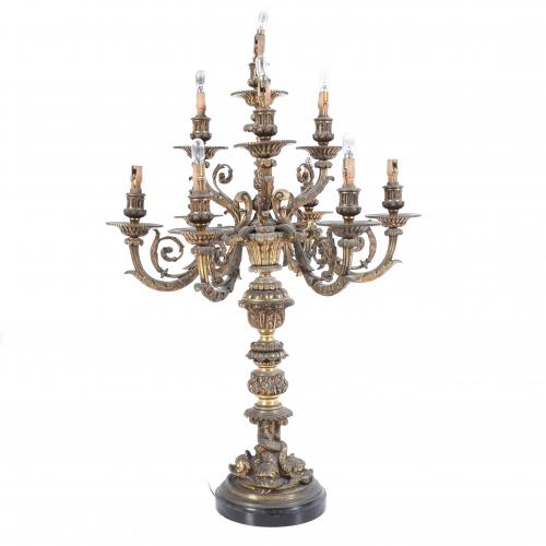 LARGE SPANISH CANDELABRUM, MID 20TH CENTURY.