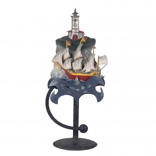 ROCKING PENDULUM "SHIP AND SEA LIGHTHOUSE", 20TH CENTURY.