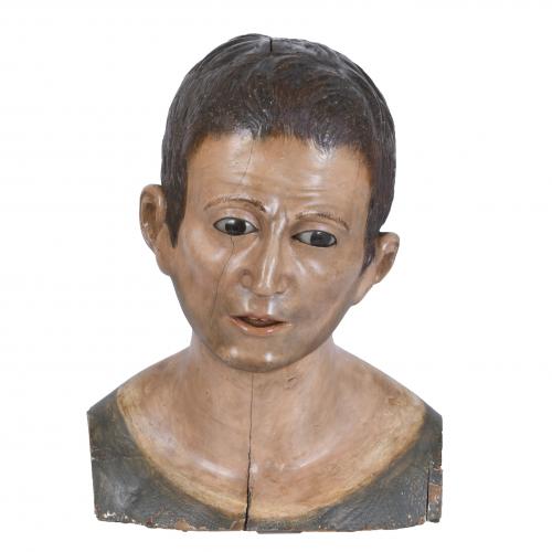 17TH CENTURY SPANISH SCHOOL. "MAN'S BUST".