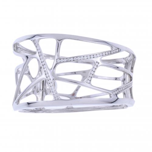 DIAMONDS WIDE BANGLE BRACELET.