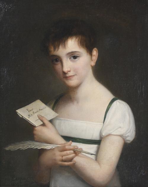 PAULINE AUZOU (1775-1835).  "RETRATO DE UNA NIÑA", 1809.