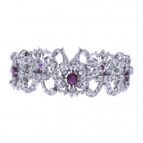 DIAMONDS AND RUBIES BRACELET.