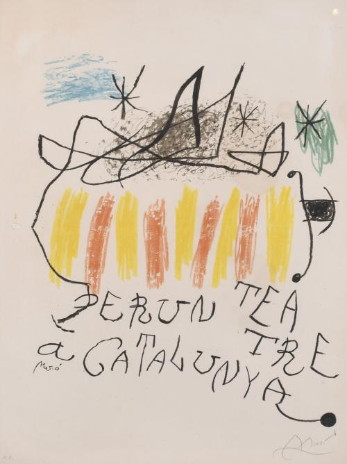 JOAN MIRÓ (1893-1983). "PER UN TEATRE A CATALUNYA", 1973. 