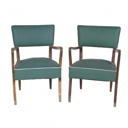 PAIR OF NORDIC ARMCHAIRS, 1950'S.