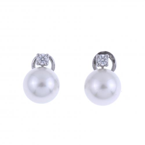 PEARLS AND DIAMONDS YOU AND ME EARRINGS.