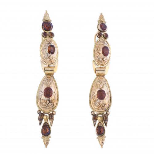 CATALAN EARRINGS, 19TH CENTURY.