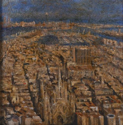 SALVADOR PÉREZ BASSOLS (1948 -?) "VIEW OF BARCELONA", 2000.