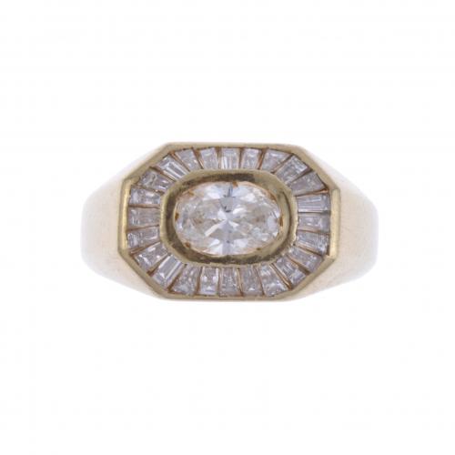 DIAMONDS SIGNET RING.