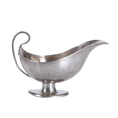 MEXICAN SAUCE BOAT IN SILVER, 18TH-19TH CENTURIES.