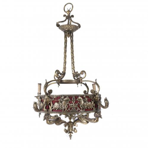 LARGE NEO-RENAISSANCE STYLE CEILING LAMP, SECOND HALF OF THE 20TH CENTURY.