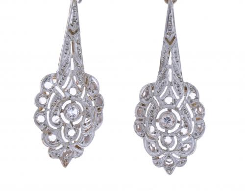 19TH CENTURY LONG EARRINGS.